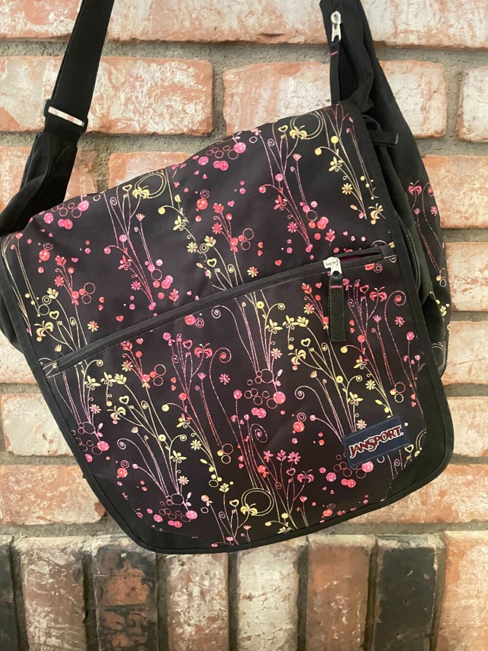 JanSport Floral Messenger Laptop Bag Coquette Y2K College Aesthetic